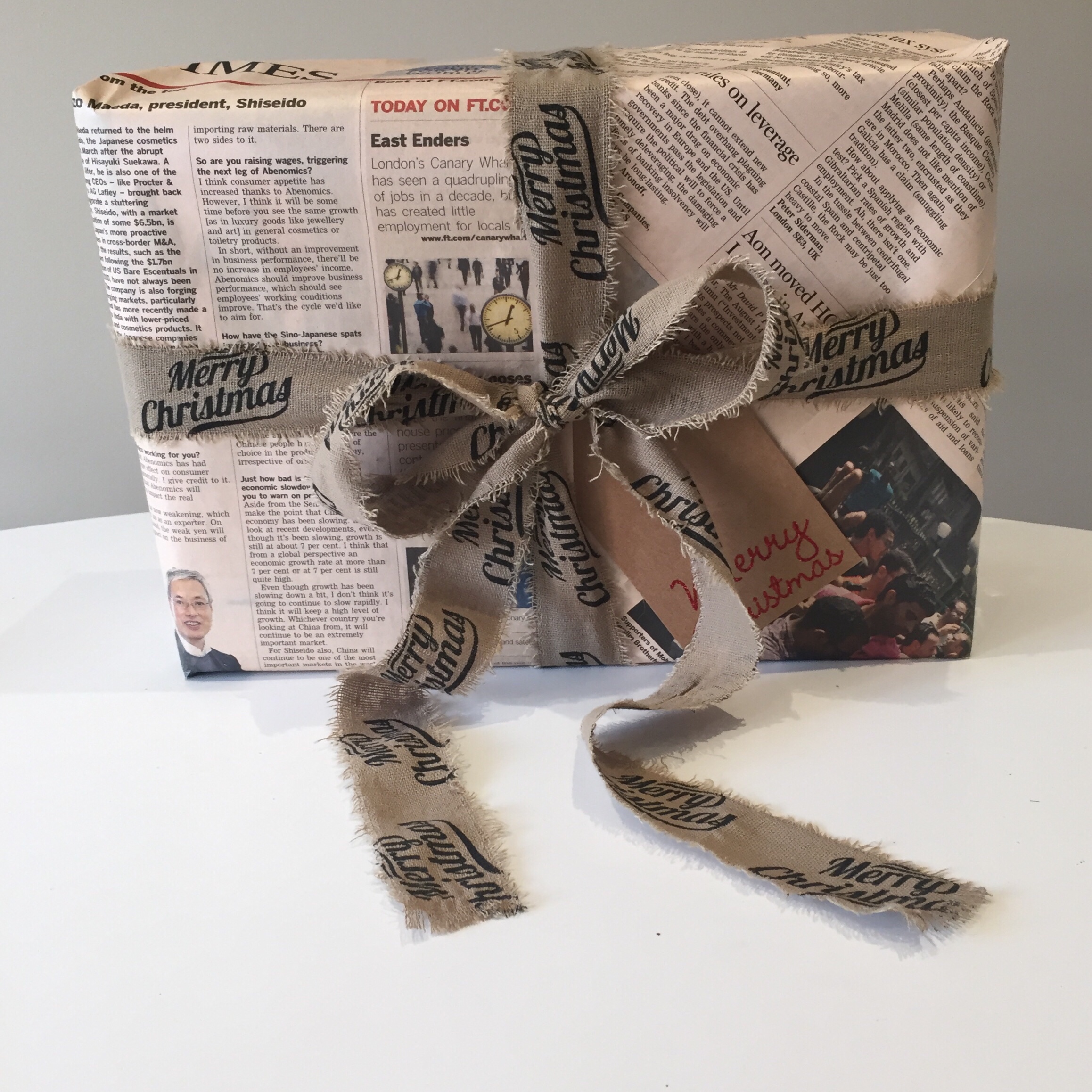 Christmas gift wrap wrapping Newspaper style guide via Always a Blue Sky Girl blueskygirlie style blog